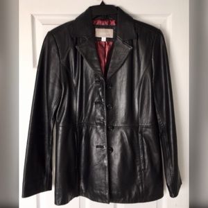 Croft & Barrow Black Leather Coat size S